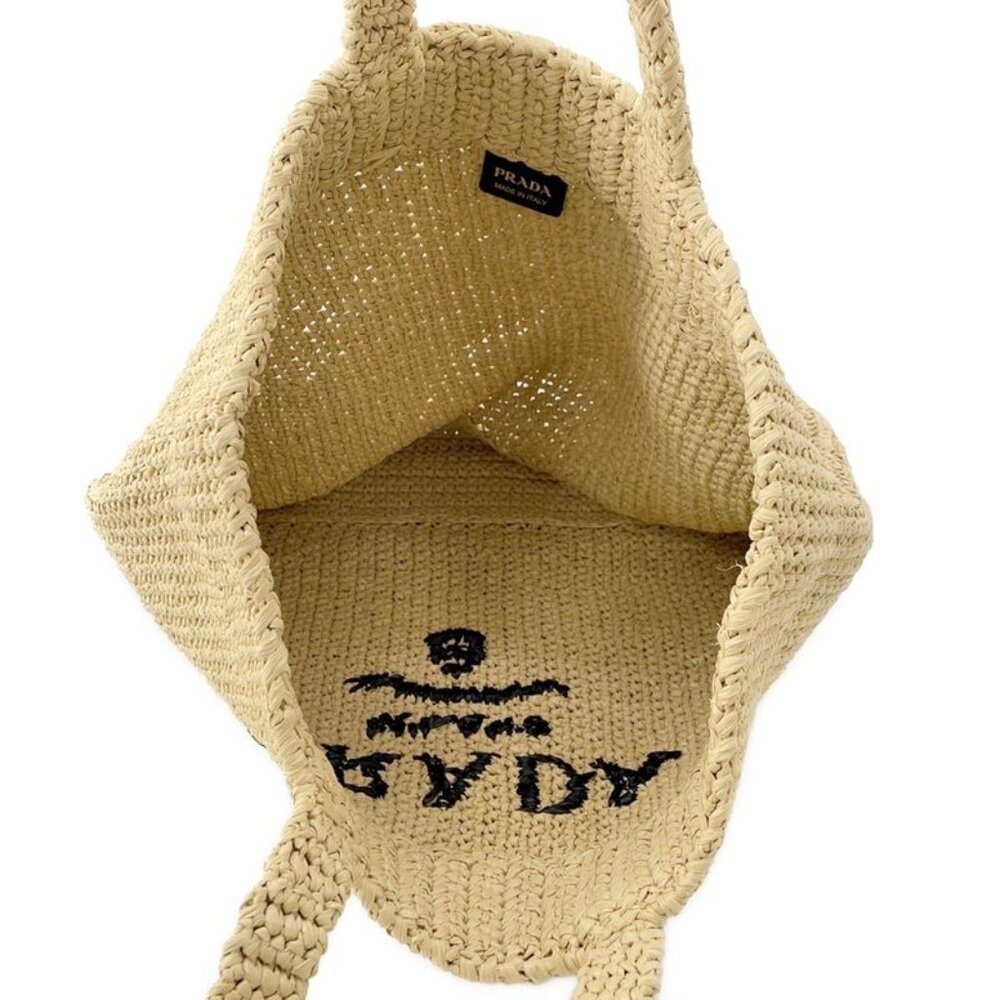 Prada Tote Crochet Logo Raffia - Picture 5 of 10